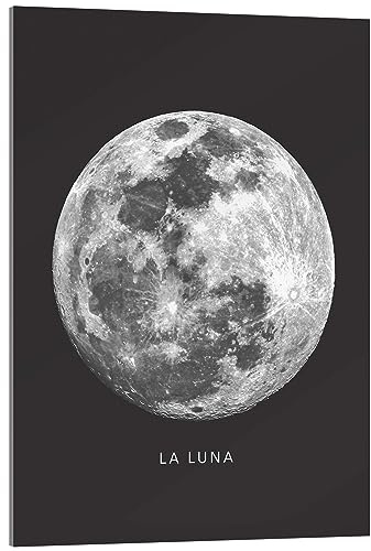 Posterlounge La Luna - der Mond Acrylglasbild von Finlay and Noa 50 x 70 cm Schwarz Wandbilder Wanddeko