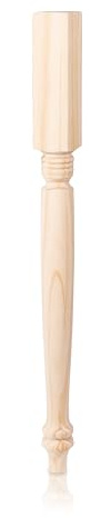 Waddell Farmhouse Pine Table Leg (1 Count, 29 H) | Decorative Unfinished Wooden Table Legs for DIY Home Projects | Woodworker Replacement Furniture Parts for Crafts or Repurposing Vintage Room Decor