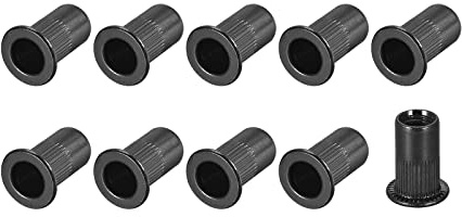 METALLIXITY Rivet Écrous (M5) 50pcs, Carbone Acier Filetés Inserts Écrous - pour Meubles Mécaniques Fixations, Noir