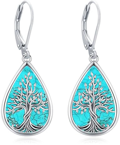Eusense Pendientes Árbol de la Vida Pendientes de Plata de Ley 925 Pendientes Árbol de la Vida Joyería Regalo para Mujeres Señoras Niñas