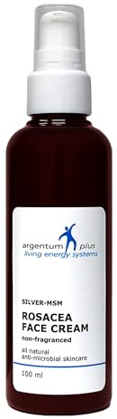 argentum plus Silber-MSM Rosacea Gesichtscreme, 100 ml | Leichte Feuchtigkeitscreme, Nicht parfümiert, Für Rosacea, Für zu Rötungen neigende Haut