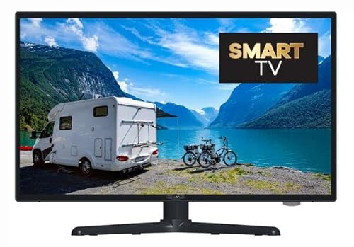 REFLEXION TV LEDW24iSB+ | Smart-TV | 24 Zoll | für Wohnmobile und Wohnwagen | 12V KFZ-Adapter | mit Soundbar | Full-HD Auflösung | HDMI, WLAN, Bluetooth | erschütterungsfest, schwarz