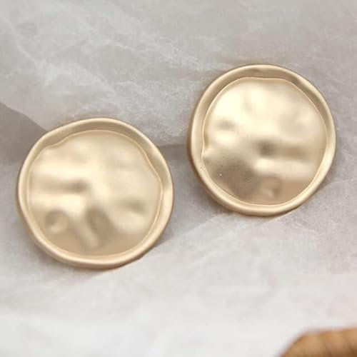Modische Knöpfe, Metallknöpfe, Nähknöpfe, 5 Stück, unregelmäßige gold-silbrige Metall-Männermantelknöpfe for Kleidung, dekorative große schicke Knöpfe, Nähzubehör (Farbe: Gold, Größe: 20 mm, 5 Stück)