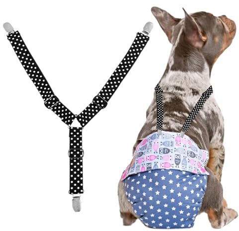 Dzmuero Läufigkeitshose für Hündinnen, Hundewindeln, Hosenträger für Menstruationshosen, Verstellbar und Gute Elastizität (B)