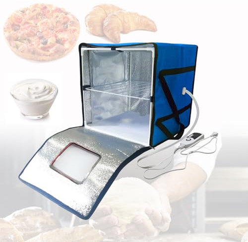 FnnEmg Teigproofer mit Heizung, Sauerteig-Brotgärmaschine, wiederverwendbares Sauerteig-Starterglas, Sauerteig-Brotherstellungswerkzeug-Set, niedrige Temperaturheizung für Brot, Joghurt-Blau, L