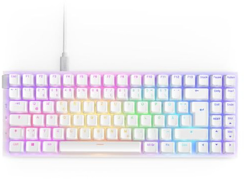 NZXT Function 2 MiniTKL - 2024 Optische Tenkeyless Gamingtastatur | RGB beleuchtet | 8K-Abfragerate | Lineare Opt. Switches | Einstellbare Auslösung | Hot-Swap | Gaming Keyboard | Weiß DE (QWERTZ)