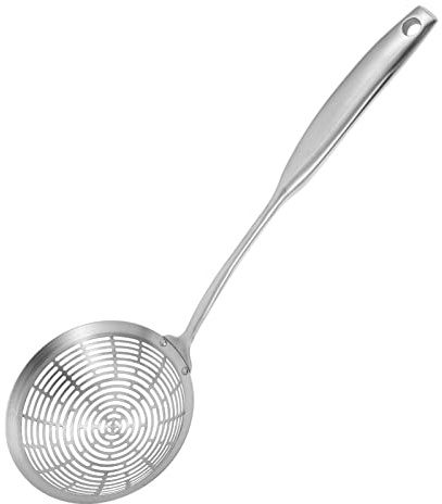 Cabilock Colador De Aceite Inoxidable Con Mango Ergonómico Espumadera Para Freír Diseño Inoxidable Herramienta De Cocina Para Filtrar Impurezas y Aceite
