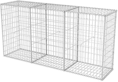 142552 Panier gabion en acier 200 x 50 x 100 cm, clôture à double fil, kit complet de clôture