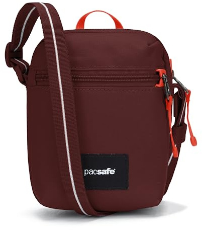 Pacsafe Go Anti-Theft Micro Crossbody, Granat röd, Medium