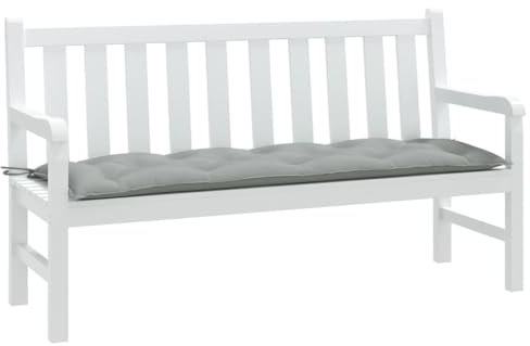 ZEYUAN Gartenbank-Auflage Melange Hellgrau 150x50x7 cm Stoff, Terrassenmöbel, Wetterfeste Bank, Outdoor Bank, Parkbank, Garten Banken, Deko Bank, Gartenmöbel - 4002553