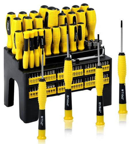 Kit di cacciaviti e punte, 100 pezzi Set di cacciaviti professionali multifunzione con supporto Strumenti di riparazione domestica Utensili manuali