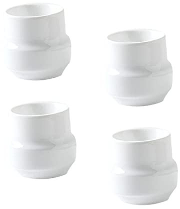 SHOWERORO 4pezzi Portauova Ceramica Bianca Supporto Pratico per Colazione per Casa e Ristoranti Design Semplice e Facile da Pulire