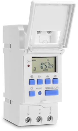 Interruptor de Temporizador Programable con Pantalla LCD Binghe 220V 15A Interruptor Temporizador Semanal Interruptor de Tiempo Digital Apto para farolas y electrodomésticos