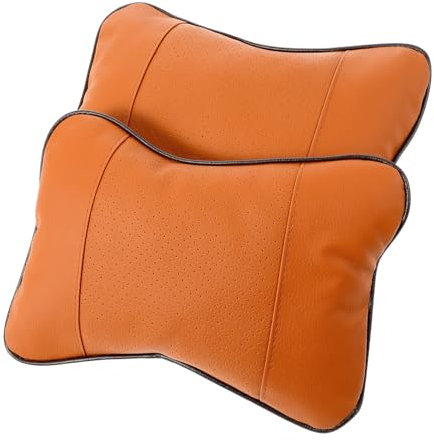 ANDRESLAD 2pcs Brown Car Neck Pillow Neck Rest Cushion Soft Universal Protector for Travel and Driving Four Season Use Headrest Pads