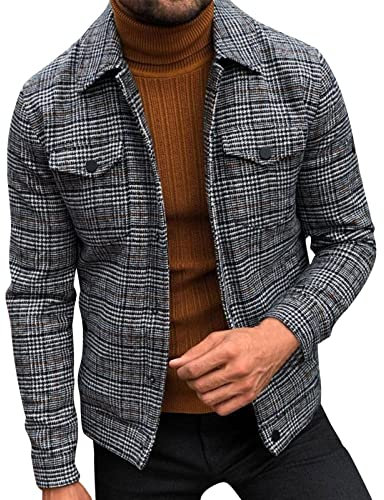 TYUIOP Men's Jackets Smart Casual Fur Coat Waterproof Spray for Jackets Mens Winter Coats Water Proof Jacket Men's Woolen Jacket Waterproof Motorbike Mens Corduroy