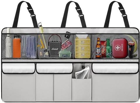 Kofferraum Tidy für Auto Kofferraum Aufbewahrung, Großer Auto Kofferraum Organizer mit 9 Taschen Universal Auto Kofferraumtaschen, Wasserdicht Auto Organizer Rücksitz Aufbewahrungstaschen für SUV oder