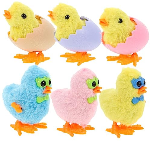 JOINPAYA Scherzartikel Kinder 6st Aufzieh Spielzeug Plüschspielzeug Zum Aufziehen Plüschtier Ostereier-spielzeug Plüsch-hühnerspielzeug Plüsch-küken-statue Spielzeug Für Küken Osterküken Figur Plastik