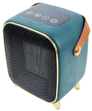 Venteo Chauffage d'appoint rétro 1000W | radiateur électrique d’appoint avec thermostat réglable et écran digital | mini chauffage portable design vintage pour salle de bain chambre, bureau.