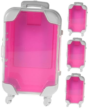 Operitacx 4stücke Mini-schminkkoffer für Wimpern Tragbarer Schminkbehälter Aufbewahrungskoffer für Visagisten Kleine Kosmetikbox Reise-schminketui Organisation für Make-up-Tools
