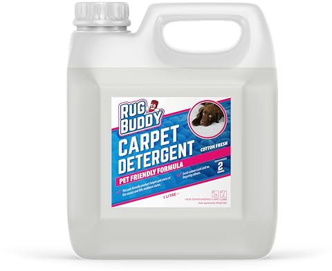 Rug Buddy - Pet Carpet Cleaner 1L - Deep Clean & Odour Neutraliser for Dog & Cat Mess - Safe Antibacterial Stain Remover - Machine Compatible
