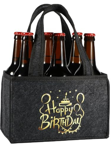 Happy Birthday Männerhandtasche Bier, Geburtstagsgeschenk für Männer | Flaschentasche 6 Flaschen, Geschenke für Männer Geburtstag, Geburtstagsgeschenk Mann