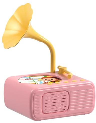 TsoLay Lettore Musicale per Storie con Fonografo per Bambini, Giocattoli per Bambini, Grammofono per Bambini con 96 Carte, Regalo Educativo per La Prima , Rosa