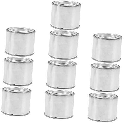 NUOBESTY 10pcs Round Iron Empty Paint Cans with Lids 0.1l Leakproof Airtight Storage Containers Portable Metal Paint Can Holders for Oil and Pigment Suitable for Home and Business
