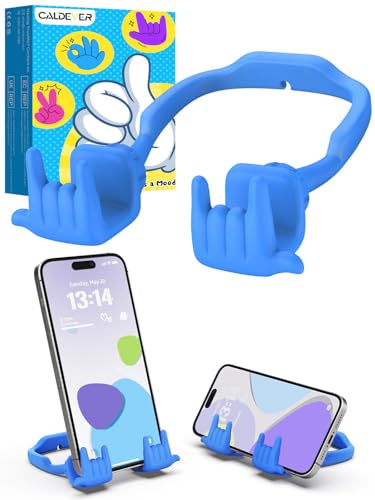Regalos Amigo Invisible para Mujer Hombre Adolescentes Adultos: Soporte Movil con Gesto Rock Soporte Movil Mesa Ajustable para Niños Niñas Ideas de Regalos Gadgets Geniales Navidad Cumpleaños (Azul)
