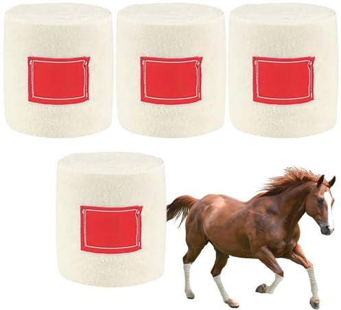 Generisch Veterinär Bandage Für, Wickel Für Beine, 4 Stück Weiche Schutzbandagen Flexibel Für Wettkampf Training Ausritt Stallpflege