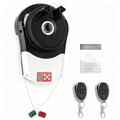 Garage Door Opener, Electric Gate Opener Kit Automatic Rolling with 2 Remote Smart Garage Door Openers Electronic Lift Motor Lift Force 600N Built-in Motor With Adapter Power Plug for Garage Warehouse