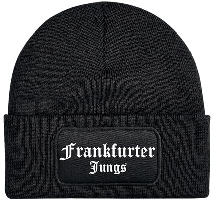 UGLYSHIRT Frankfurter Jungs Mütze | Strickmütze – Fußball Fan Szene FFM Hessen Stadion Streetwear Unisex Wintermütze | Patch Beanie