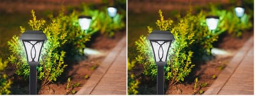 BEPER P207ILO040 Jeu De 4 Lampes Solaires Pour Allées Et Jardins Avec Piquet, Allumage Automatique À La Tombée De La Nuit, Fixation Facile, Design Élégant, Autonomie 6-8 Heures, Protection Ip44