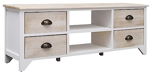 Frdhee Schrank Fernsehkonsolen für Wohnzimmer,TV-Schrank 108x30x40 cm Massivholz Paulownia,Eckkommode für Wohnzimmer,Homeoffice,Schlafzimmer