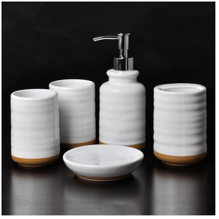 Bathroom Sets Juego de 5 Piezas Accesorios for cepillos Dientes y Tazas for el baño Coastal Decor