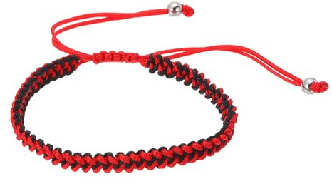 PATIKIL Flätat armband, män kvinnor tibetansk snöre rep armband handgjort lyckobönskydd justerbar storlek för gåvor årsdag familj, svart röd