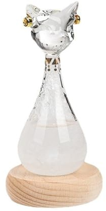 Disttocate Storm Weather Predictor Cat Barometer Forecaster Weather Station Cloud Storm Crystal Weather Forecast Bottle A
