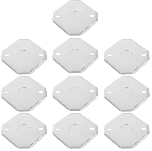 ARTIBETTER 10pcs Octagon Metal Outlet Junction Box Cover Plates with Large Knockout Holes, Flat Blank Electrical Panel Covers for Home Renovation and Contractor Use