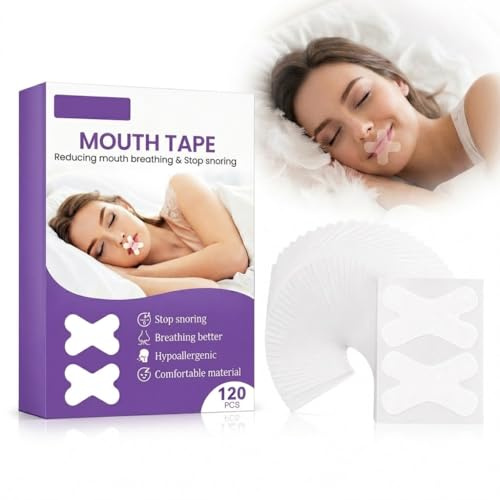 120 Stück Mundpflaster Schlafen - Mouth Tape for Sleeping - Anti Schnarch Schnarchpflaster - Mundtape Gegen Schnarchen - Mund Tape für weniger Schnarchen & Besseren Schlaf durch Nasenatmung，Mann Frau