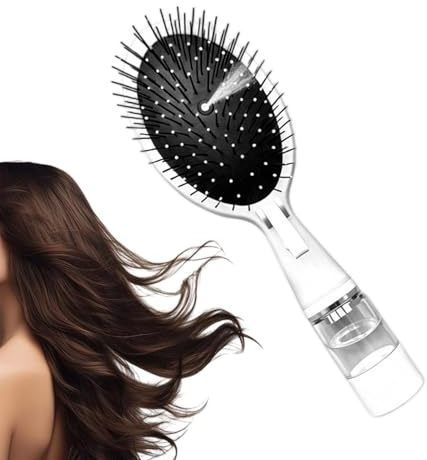 Brush With Water Spray Smoothing Multifunctional Massage Comb, 8.85 X 2.36 X 3.14IN Liquid Spraying Hair Brush Portable Mister, Hair Water Spray Bottle Applicator For Curly Straight Thick