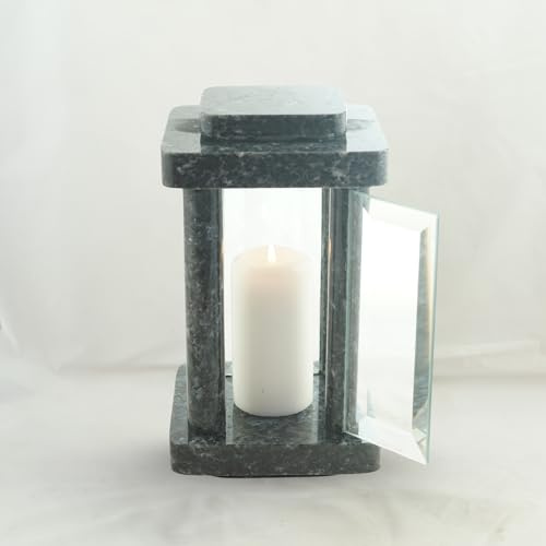 designgrab moderne Lampe Funéraire en granit Labrador Blue Pearl BP/Labrador acier