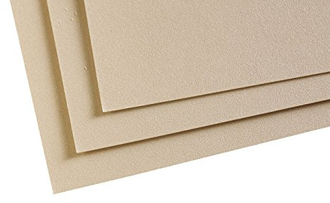 Clairefontaine - Ref 197019C - Pastelmatta kortark (paket med 5 ark) - 360 gsm kort - 24 x 32 cm - sandfärg - speciellt formulerad för användning med pasteller