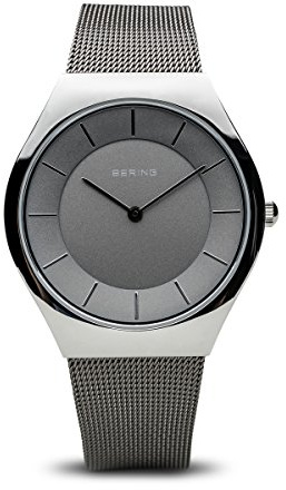 BERING Damen Analog Quarz Classic Collection Armbanduhr mit Edelstahl Armband und Saphirglas