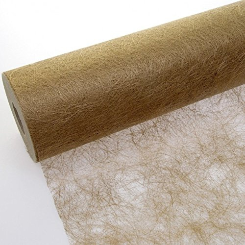 Sizoflor Tischband - 25 Meter Rolle + 300 Mini-Dekodiamanten Gratis (20cm Breite, Dunkelgold)