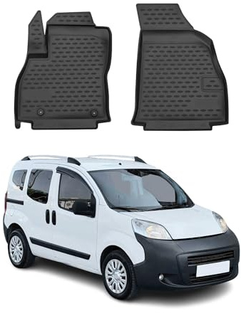 OMAC Alfombrillas de Goma Alfombrillas Compatibles con Citroen Nemo 2008-2021 TPE Alfombrillas de Coche Negro 2X