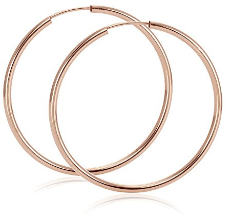 MATERIA Damen Creolen 925 Silber Rosegold vergoldet 58mm groß flexibel in Schmuckbox #SO-365