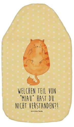 Mr. & Mrs. Panda Wärmflasche Katze Mittelfinger - Geschenk, Katzendeko, Wärmflaschenbezug, Kleine Wärmflasche, Cats, genervt, Tiger, Katzenliebhaber,