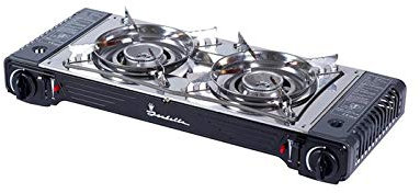 Isabella Gaskocher Camping-Kocher 2 flammig 2,2kW Blow-Out Sicherung Piezozündung Wohnwagen Outdoor Edelstahl