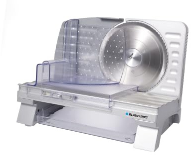BLAUPUNKT – Allesschneider Elektrisch - Brotschneidemaschine – Aufschnittmaschine – Präzises Schneiden von Brot, Käse und Wurst, 17cm Edelstahlmesser, 0–20mm Schnittstärke, Aluminium-Basis – FMS501