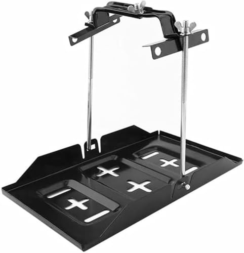 Batteriehalter KFZ, Einstellbare 135-190 mm Autobatterie Halter Batteriehalter Wohnmobil Autobatterie Halterung Batteriehalterung Auto mit Vertiefter Schlitze 34,2 x 20 cm