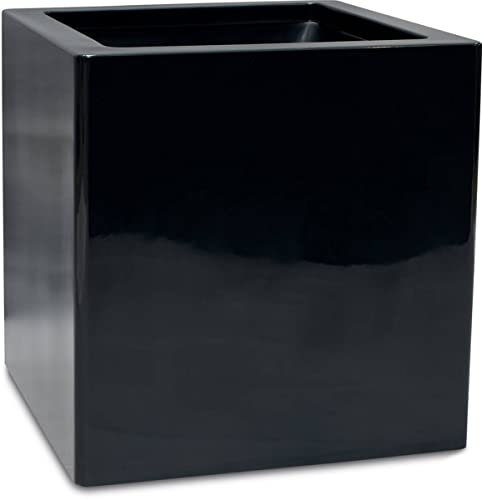 Fleur Ami - Bac Fibres de Verre gelcoat 80 x 80 cm H 80 cm Ext. Cube Noir Glossy - dimhaut: H 80 cm - Couleur: Noir